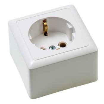 Розетка Хит 1-ОП с заземлением белый (132)