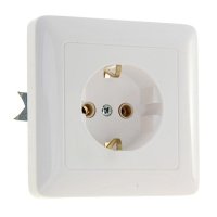 Розетка Хит 1-СП с заземлением белый (81)