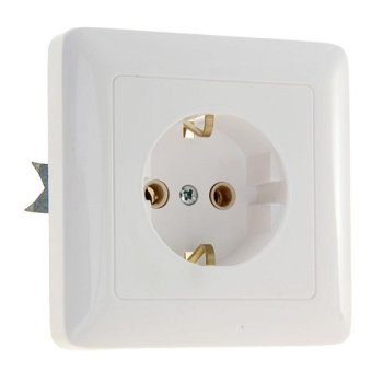 Розетка Хит 1-СП с заземлением белый (81)