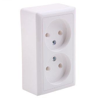 Розетка Хит 2-ОП без заземления монтажная пластина белый (112)