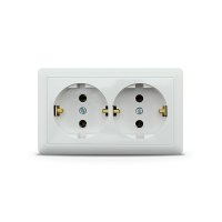 Розетка Хит 2-СП с заземлением белый (68)