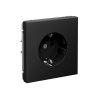 Механизм розетки ArtGallery 1-ая с заземлением быстрозажимной карбон (5/20)