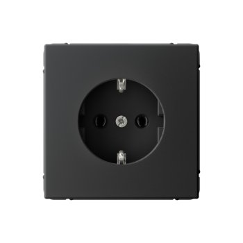 Механизм розетки ArtGallery 1-ая с заземлением карбон (5/20)