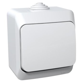 Выключатель Этюд 1-ОП IP44 белый (14)