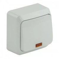 Выключатель Этюд 1-ОП подсветка белый (25)