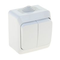 Выключатель Этюд 2-ОП IP44 белый (14)