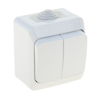 Выключатель Этюд 2-ОП IP44 белый (14)