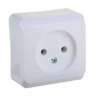 Розетка Этюд 1-ОП без заземления белый (25)