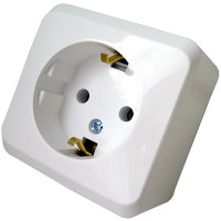 Розетка Этюд 1-ОП с заземлением белый (17)