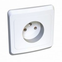 Розетка Этюд 1-СП без заземления белый (20)