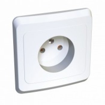 Розетка Этюд 1-СП без заземления белый (20)