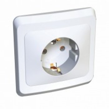 Розетка Этюд 1-СП с заземлением белый (20)