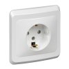 Розетка Этюд 1-СП с заземлением шторки белый (20)