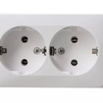 Розетка Этюд 2-ОП с заземлением белый (16/96)