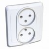 Розетка Этюд 2-СП без заземления белый (20/120)