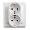 Розетка Этюд 2-СП с заземлением белый (15)