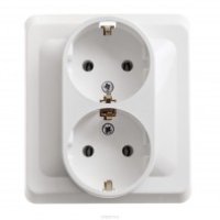 Розетка Этюд 2-СП с заземлением белый (15)