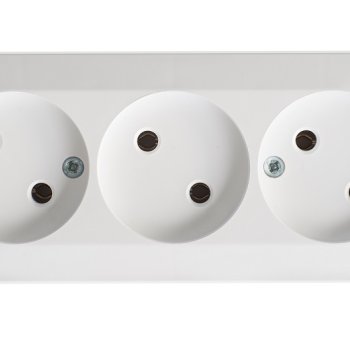 Розетка Этюд 3-ОП без заземления белый (11)