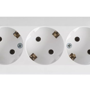 Розетка Этюд 3-ОП с заземлением белый (9)