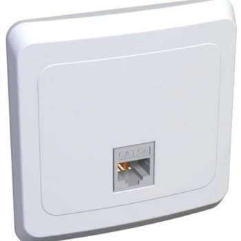 Розетка Этюд RJ45 5e 1-СП белый (10)