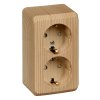 Розетка Этюд 2-ОП с заземлением шторки сосна (16)