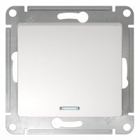 Механизм выключателя Glossa 1кл подсветка белый (20)
