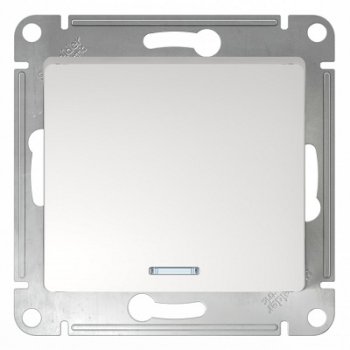 Механизм выключателя Glossa 1кл подсветка белый (20)