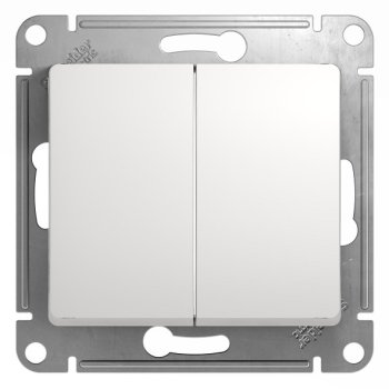 Механизм выключателя Glossa 2кл белый (20/160)