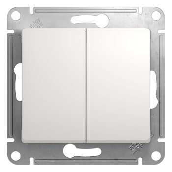 Механизм выключателя Glossa 2кл проходной белый (10)