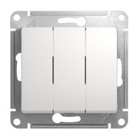 Механизм выключателя Glossa 3кл белый (10/20)