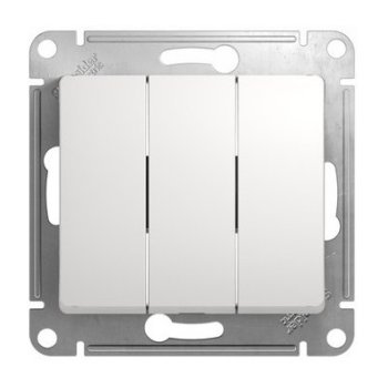 Механизм выключателя Glossa 3кл белый (10/20)