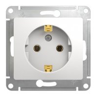 Механизм розетки Glossa 1-ая с заземлением белый (20/160)