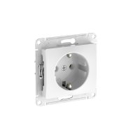 Механизм розетки Glossa 1-ая с заземлением быстрозажимные клеммы белый (20/160)