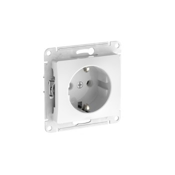 Механизм розетки Glossa 1-ая с заземлением быстрозажимные клеммы белый (20/160)