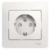 Розетка Glossa 1-ая с заземлением шторки белый (15/90)