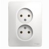 Розетка Glossa 2-ая без заземления в сборе белый (15)