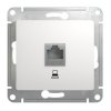 Механизм розетки Glossa RJ45 белый (10)