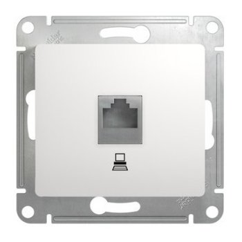 Механизм розетки Glossa RJ45 белый (10)