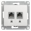 Механизм розетки Glossa RJ45+RJ45 белый (10)