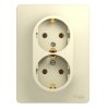 Розетка Glossa 2-ая с заземлением бежевый (10)