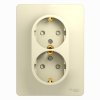 Розетка Glossa 2-ая с заземлением шторки бежевый (10)