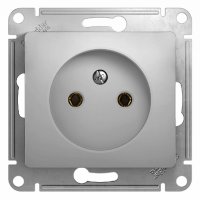 Механизм розетки Glossa 1-ая без заземления алюминий (20)