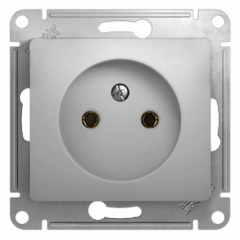 Механизм розетки Glossa 1-ая без заземления алюминий (20)