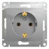 Механизм розетки Glossa 1-ая с заземлением алюминий (20)