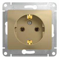 Механизм розетки Glossa 1-ая с заземлением титан (20)