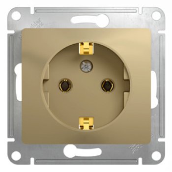 Механизм розетки Glossa 1-ая с заземлением титан (20)