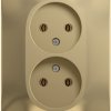 Розетка Glossa 2-ая без заземления титан (15)