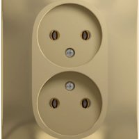 Розетка Glossa 2-ая без заземления титан (15)