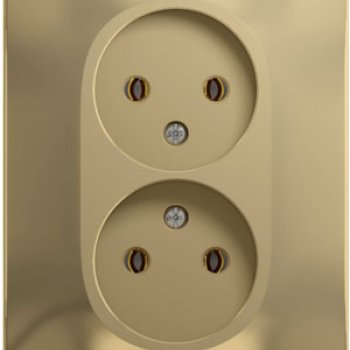 Розетка Glossa 2-ая без заземления титан (15)