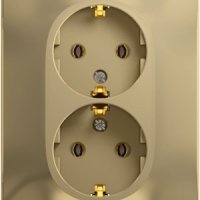 Розетка Glossa 2-ая с заземлением титан (10)